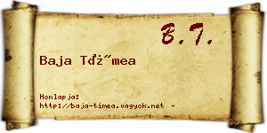 Baja Tímea névjegykártya